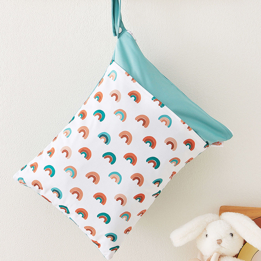 Ins Baby Room Decorative Storage Hanging Bag Cross-border Hot Selling Baby Diaper Bag Wetbag Dry and Wet Separation 30*40