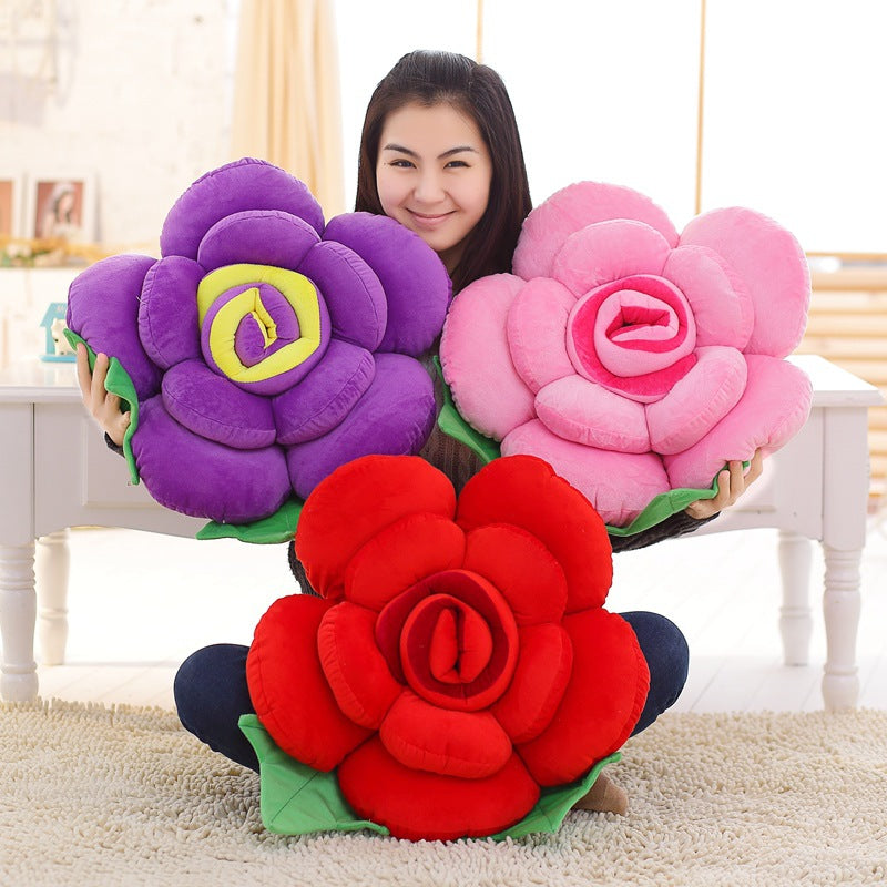 Creative Ins Three-dimensional Rose Pillow Plush Cushion Home Sofa Simulation Rose Girlfriend Valentine's Day Gift