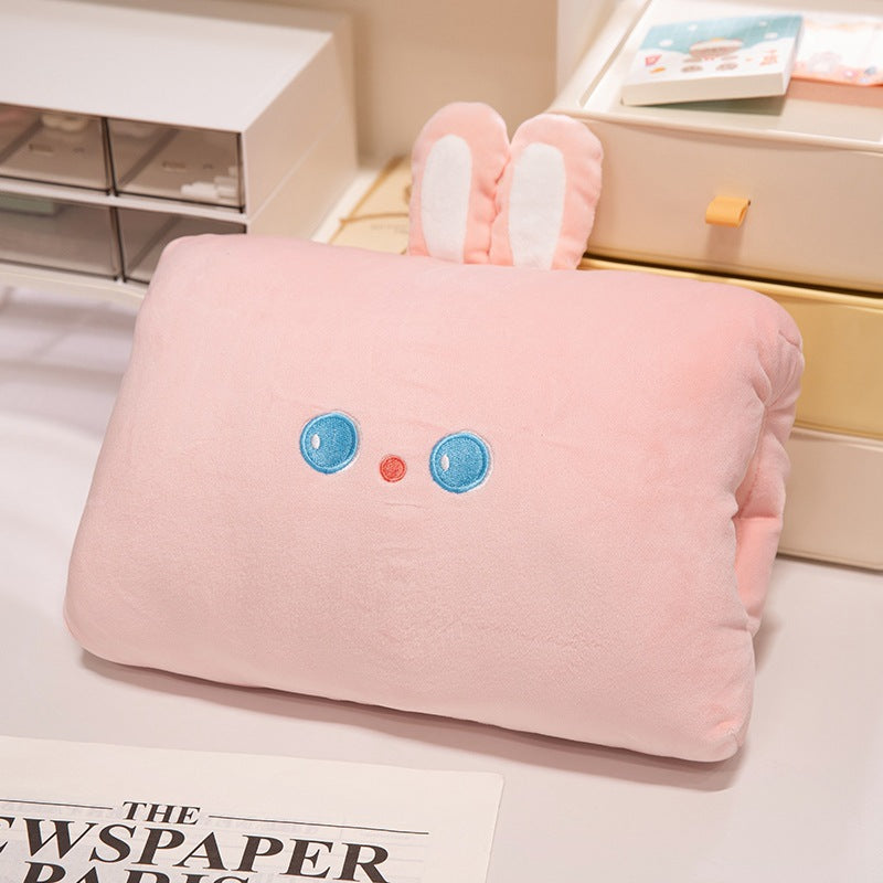 Cartoon winter warm hand pillow can be inserted cute plush toy doll pillow learn girls warm hand doll