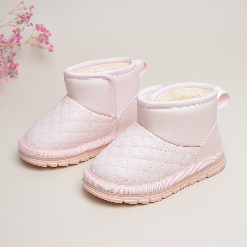 Winter Baby Girl's Fleece-Lined Warm Children's Snow Boots Casual Velcro Boys' Baby Short Boots Cross-Border Wholesale