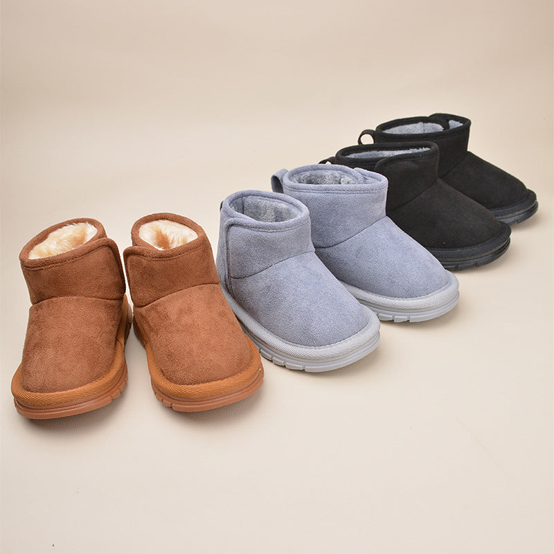 Winter Baby Girl's Fleece-Lined Warm Children's Snow Boots Casual Velcro Boys' Baby Short Boots Cross-Border Wholesale