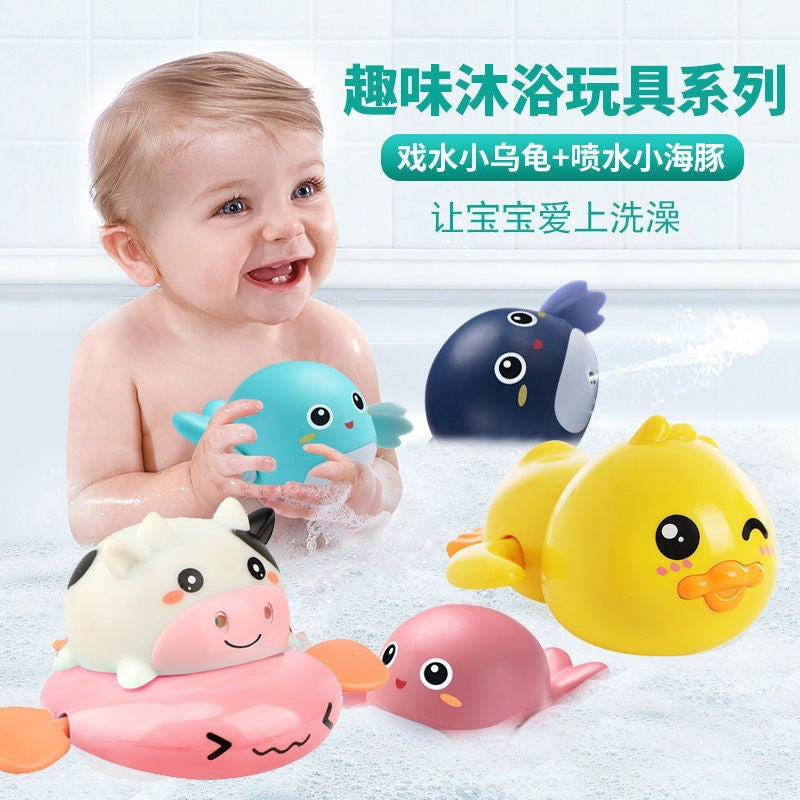 Cross Border Baby Bath Toy Children's Bath Winding Chain Baby Bathroom Swimming Water Dolphin Turtle Whale