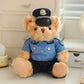 Police Bear Doll Traffic Police Bear Doll Uniform Fire Suit Teddy Bear Plush Toy Internet Red Bear Doll