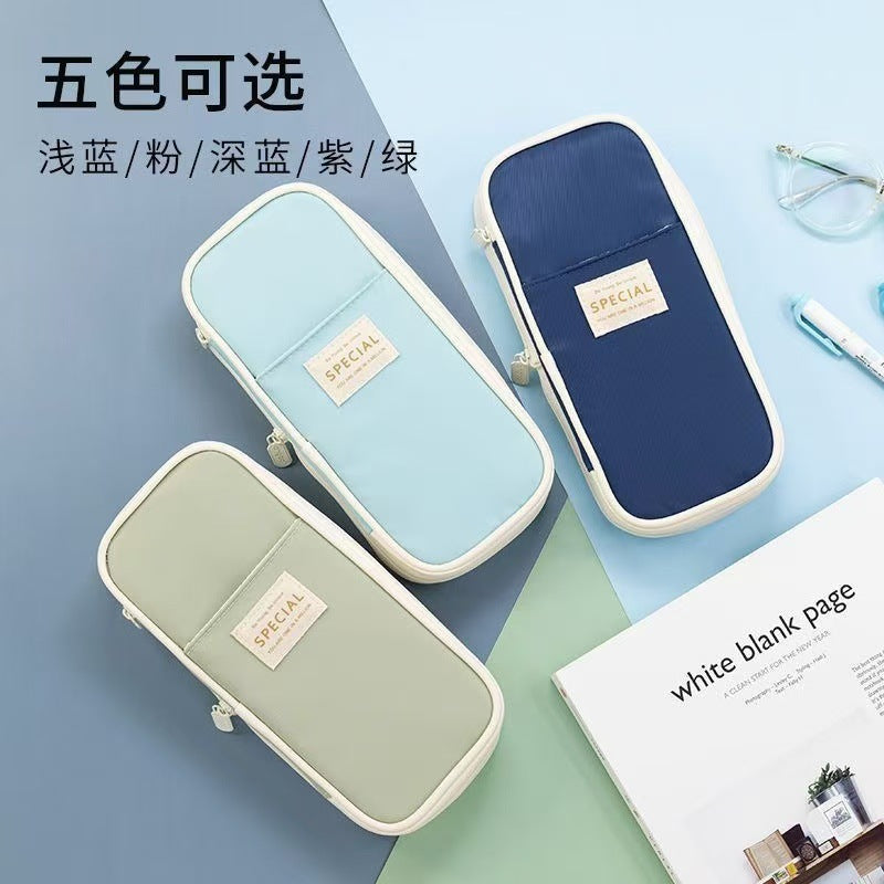 Casual Pencil Case, Large-Capacity Stationery Box, Good-Looking High School Student Ins-Style Student Stationery Bag, Stain-Resistant Primary School Pencil Case