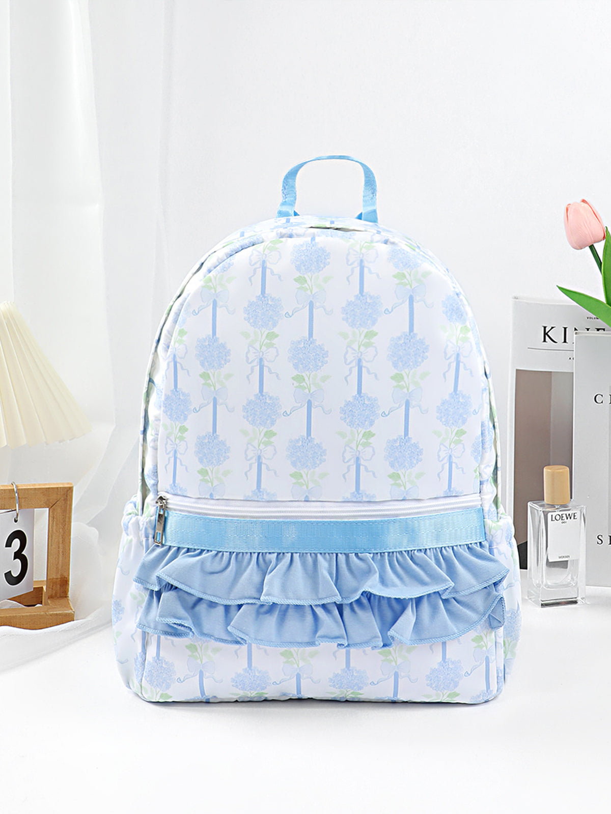 New Cross-Border Casual Backpack, Two-Layer Lace, Small Floral, Cute and Versatile School Bag, Multi-Functional and Simple for Going Out