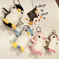 Creative cartoon four-sided bullet Penguin plush pendant cute animal doll bag car key chain pendant wholesale