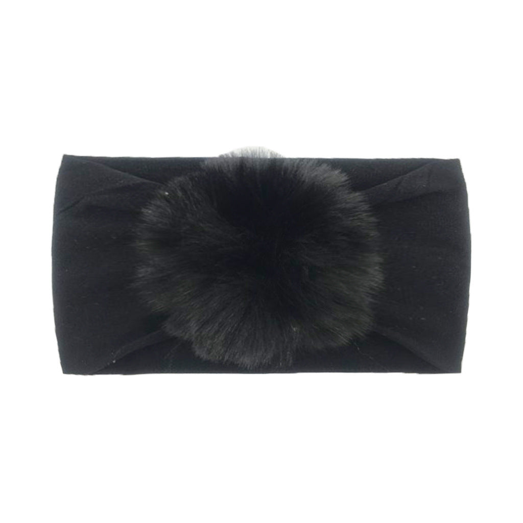 2023 new children's seamless hair band Europe and the United States new baby nylon fur ball headscarf baby hair band