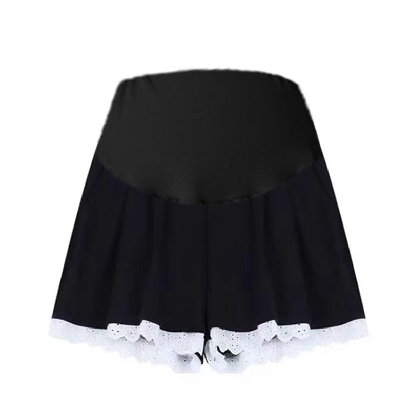 Maternity Shorts Summer Lace Splicing Wide-Leg Casual Pants Loose Outer Wear Sports Air Cotton Pants Skirt