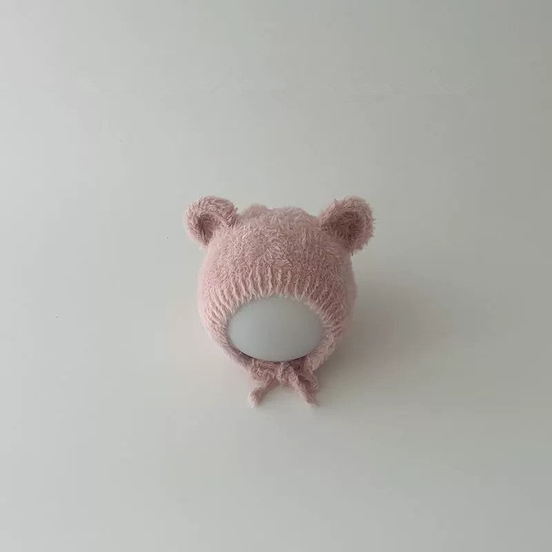 Cold-proof foreign-style cold hat cute warm lace solid color plush toddler hat baby autumn and winter hat baby ear protection