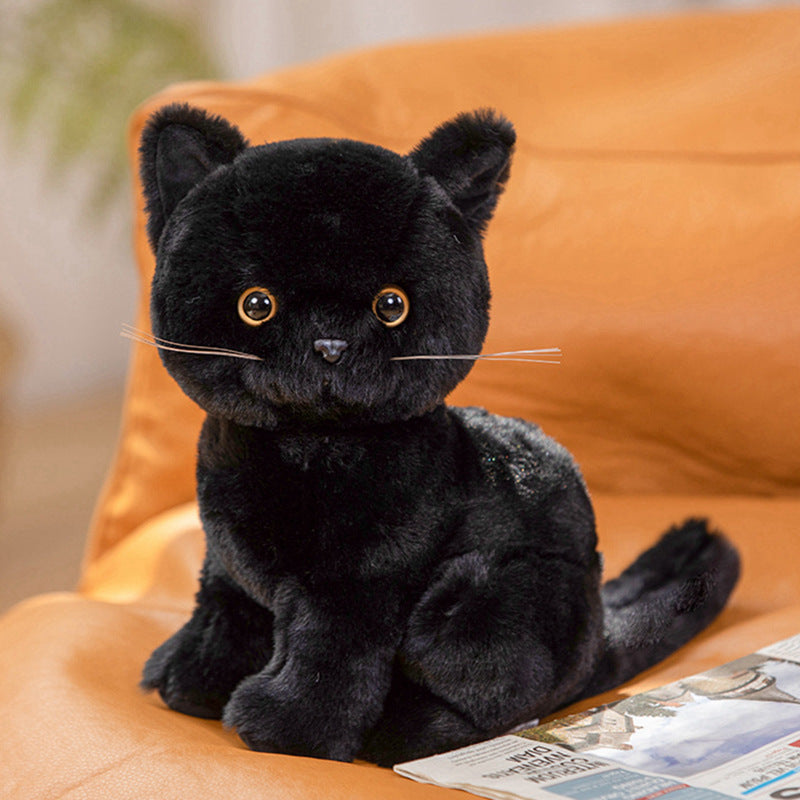 Cute Artificial Cat Doll Plush Toy Black Cat Doll White Cat Orange Cat Rag Doll Girl Birthday Gift for Kidsren