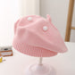 Spring and Autumn Korean Style Baby Boy and Girl Candy Color All-match Knitted Beret Children's Western Style Casual Wool Hat Paintler Hat