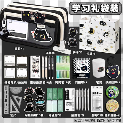Cat Pencil Bag Large Capacity Transparent Storage Bag Girls 2025 New Super Popular Stationery Box Student High-End Pencil Bag