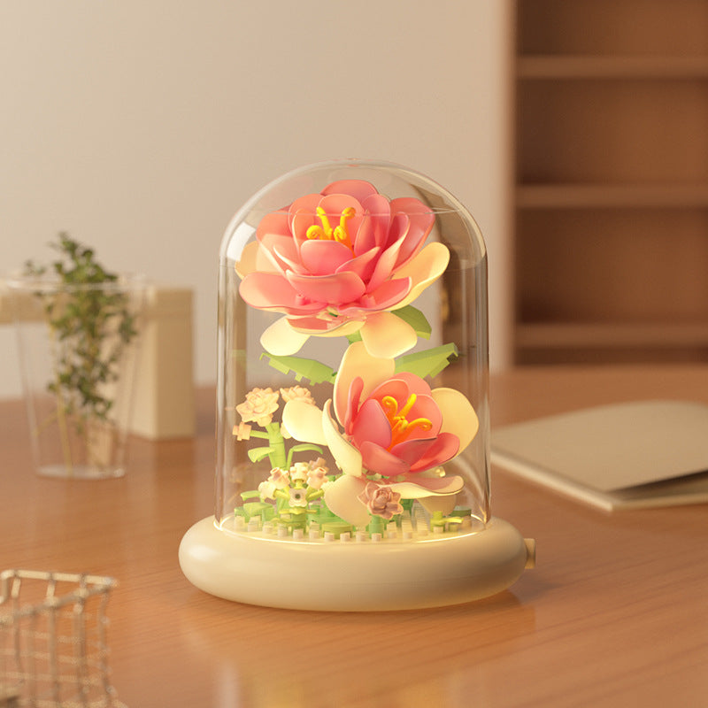 [wholesale generation] simulation of eternal flowers lily rose blocks compatible with Lego toy ornaments Valentine's Day gift