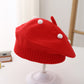 Spring and Autumn Korean Style Baby Boy and Girl Candy Color All-match Knitted Beret Children's Western Style Casual Wool Hat Paintler Hat