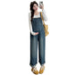 Pregnant women spring 2025 spring new Korean casual pregnant women Denim suspenders modal T suit two-piece set