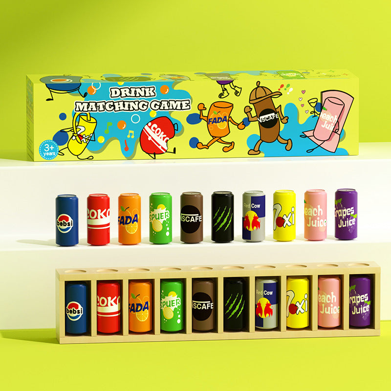Children's Early Education Artificial Beverage Bottle Matching Color Matching Exercise Memory Family Interactive Toy Puzzle