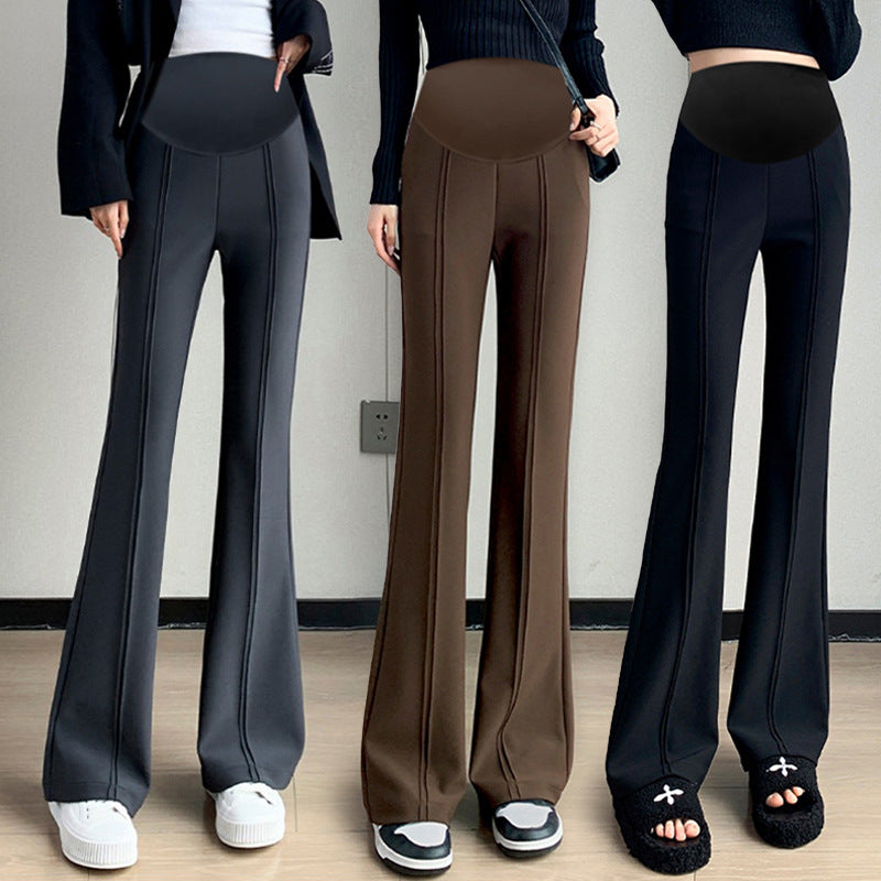 Pregnant women's spring new goddess pants flared pants split slim fit high slimming outerwear trousers pregnant women's suit pants