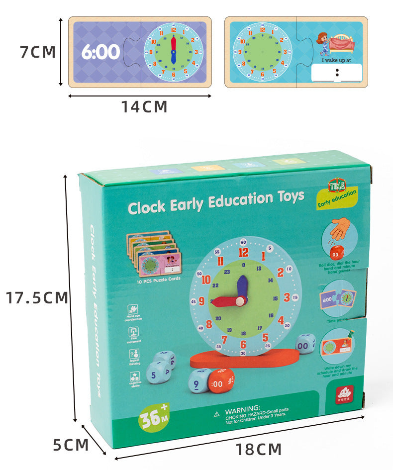 Specialized Clock Teaching Aids for Elementary School: Clock Models for First and Second Graders, Alarm Clock Face, Children's Learning Time Toys