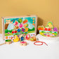 Beaded Balance Building Blocks Animal Traffic Fruits and Vegetables Rope Stacked High Children's Educational Early Education Wooden Toys