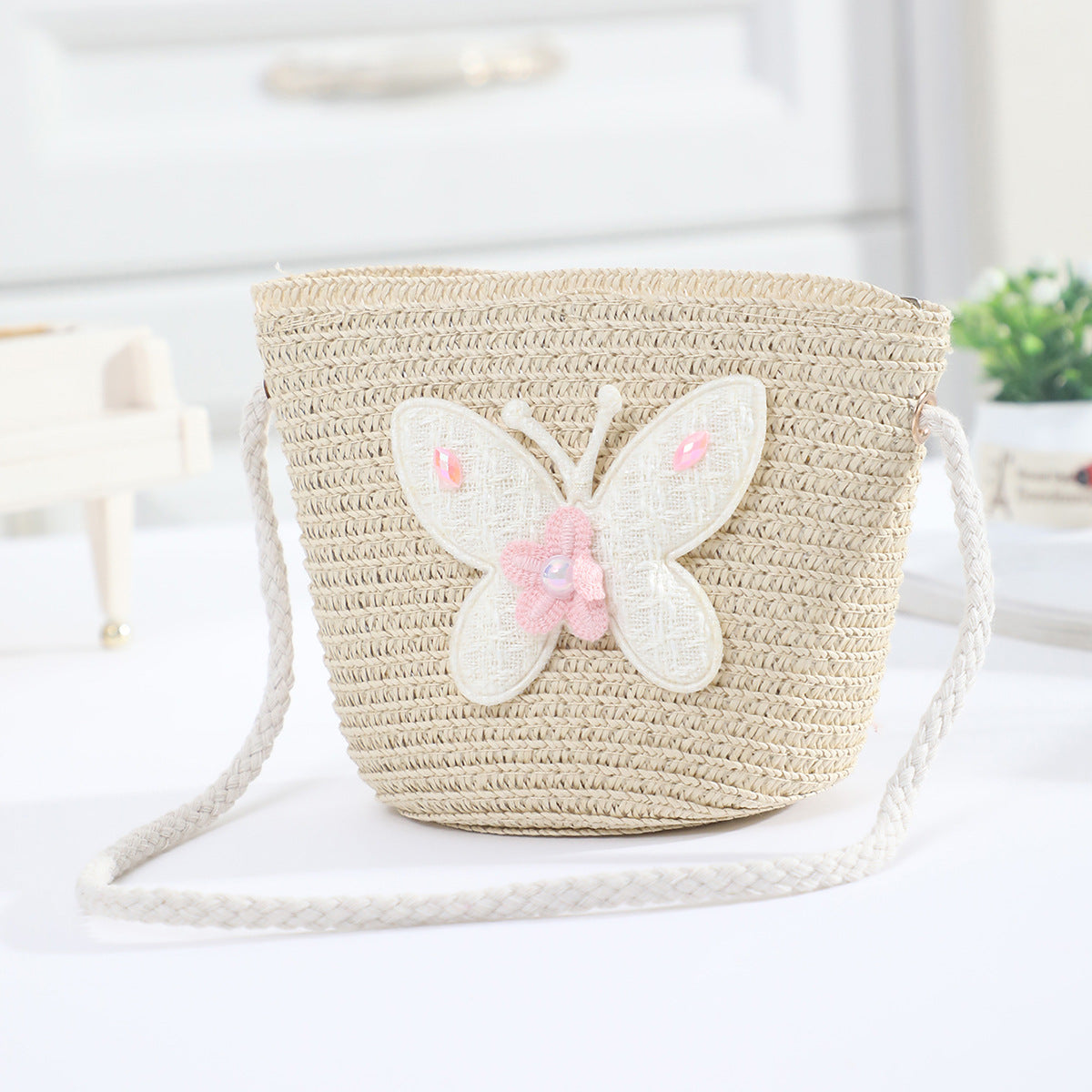 Cross-border New Children's Bag Spring and Summer New Children's Crossbody Bag Handmade Straw Satchel Travel Mini Coin Purse