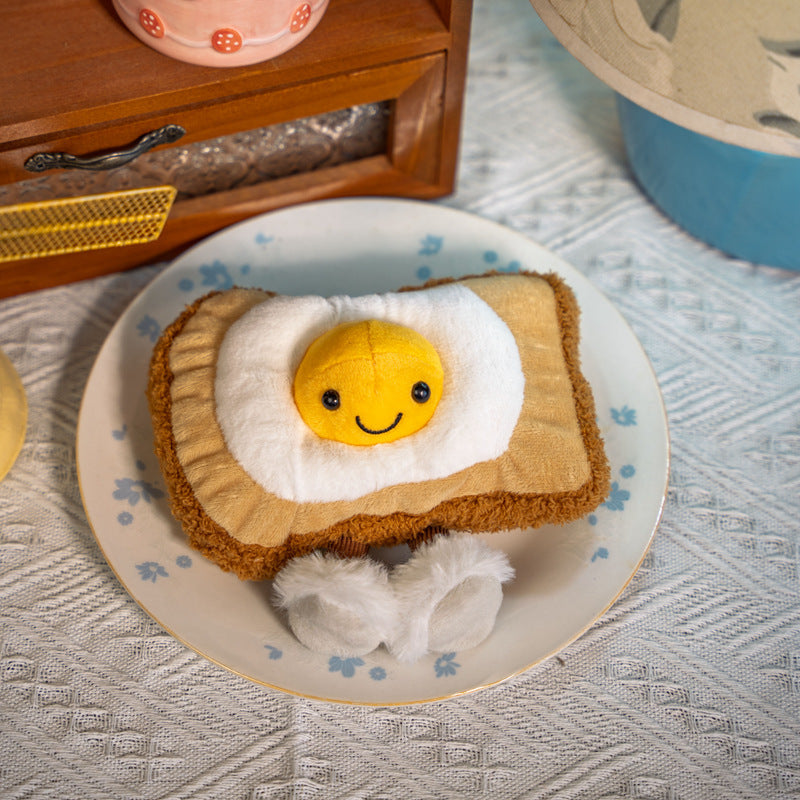 New Jellyc Toast Egg Plush Toy Toast Bread Ornament Cloud Boiled Egg Doll Simulated Poached Egg