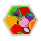 Cross-Border Children's Wooden Three-Dimensional Hexagonal Puzzle Animal Transportation Puzzle Building Blocks Early Education Educational Toys