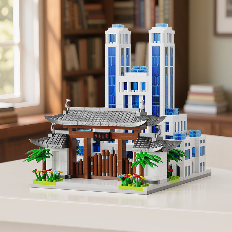 Tsinghua University Famous School Assembled Building Blocks Compatible with Lego Particles Peking University Architectural Model Training Institution Event Gifts