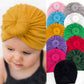 2023 European and American New Baby Products Kidsren's Turban Hat Baby Pure Color Knotted Indian Pullover Hat Amazon