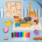 Cross-Border Children's Wooden Three-Dimensional Hexagonal Puzzle Animal Transportation Puzzle Building Blocks Early Education Educational Toys