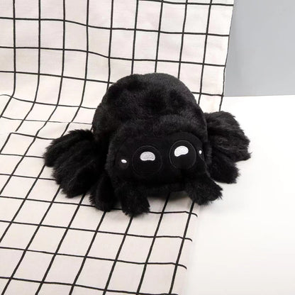 Cross-border simulation small spider doll Luca spider black and white spider doll doll Halloween decoration ornaments