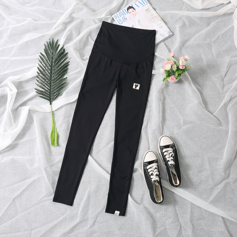 Pregnant Women's Pants Summer Thin High Waist Cropped Pants Spring and Autumn Bottoming Leggings Pants Pregnant Women's Pants for Exterior Wear during Pregnancy