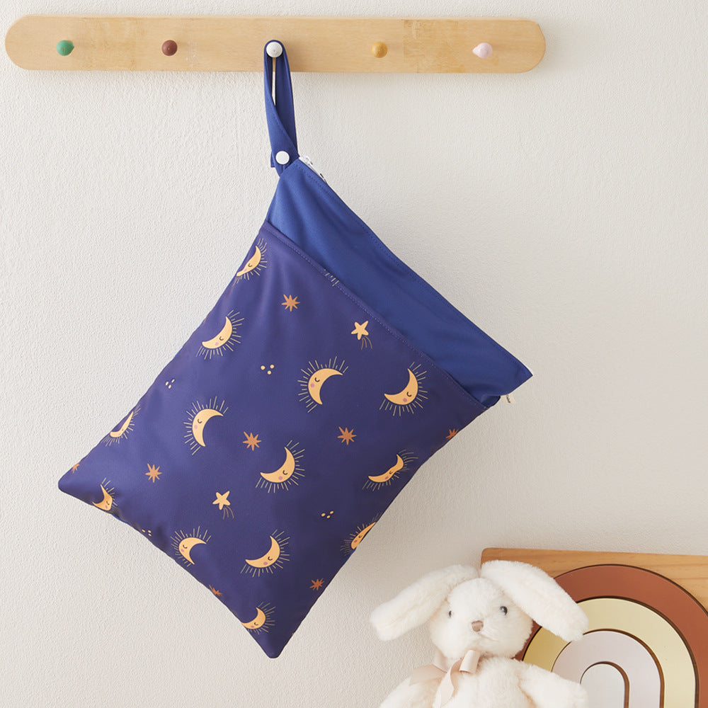 Ins Baby Room Decorative Storage Hanging Bag Cross-border Hot Selling Baby Diaper Bag Wetbag Dry and Wet Separation 30*40