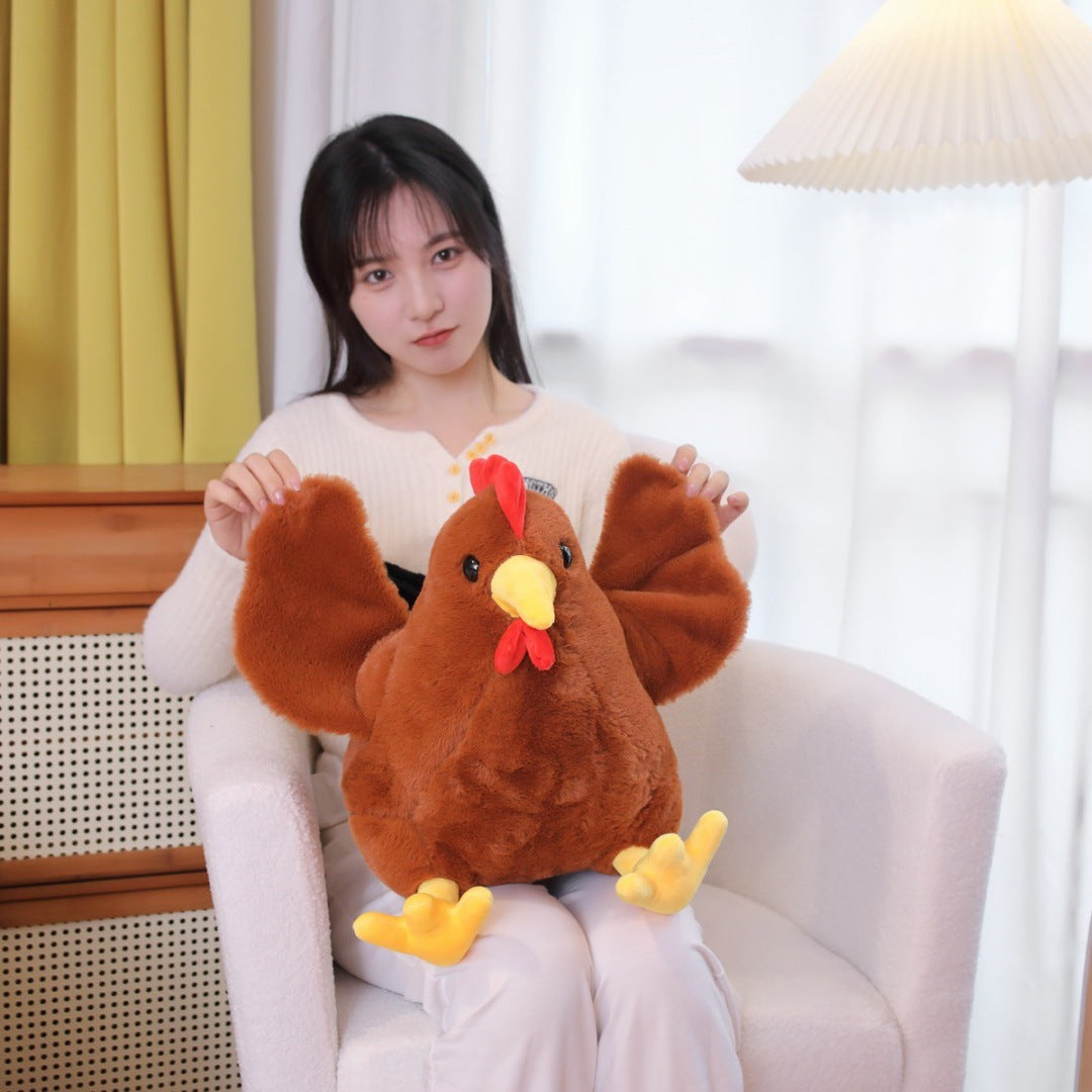 New Cute Big Cock Doll Cross Border Plush Toy Hen Doll Girl Sleeping Pillow Home Decorations