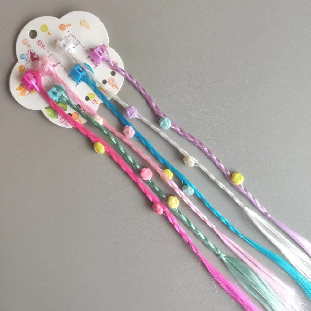 New Children's Colorful Clamp Small Braid Six-color Mixed Butterfly Love Five-pointed Star Wig Braid Performance Dirty Braids