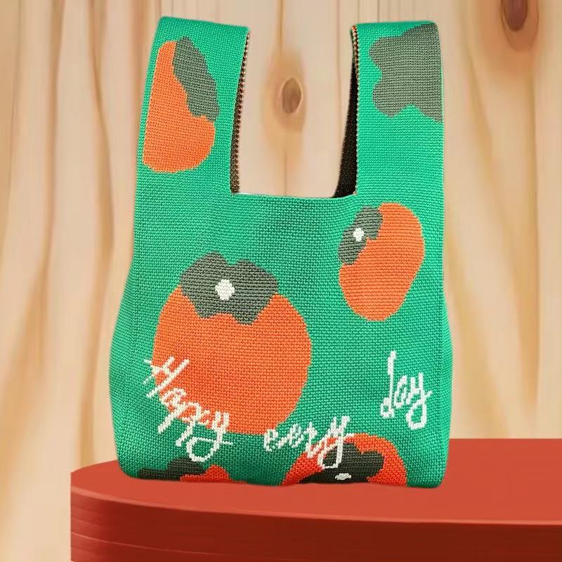 Panda New Knitted Bag Women's Handbag Wide Hand Gift Back Gift Bag Cute Panda Knitted Bag Hand Gift