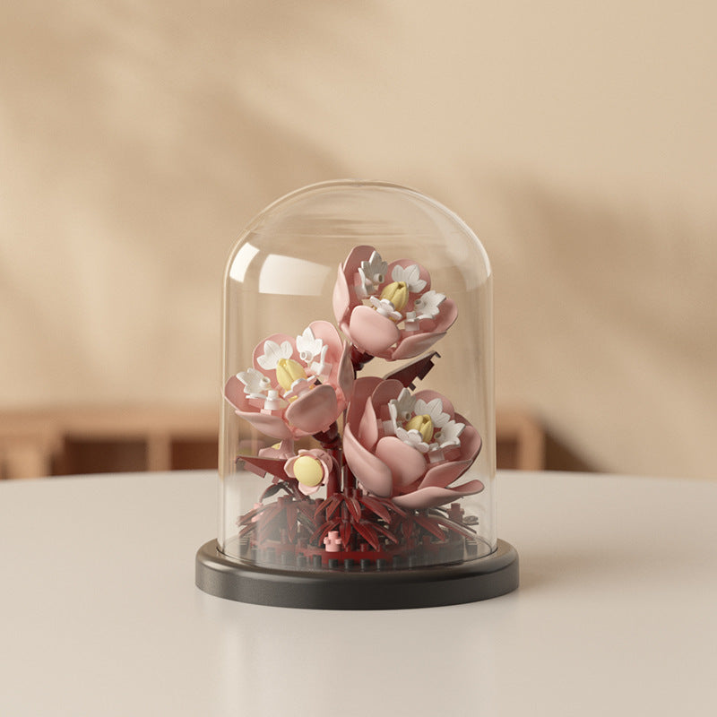 [wholesale generation] simulation of eternal flowers lily rose blocks compatible with Lego toy ornaments Valentine's Day gift