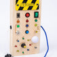 Children's Montessori Early Education Simulation Driving Steering Wheel Digital Switch Light Sound Busy Board Science and Education Aids Educational Toys