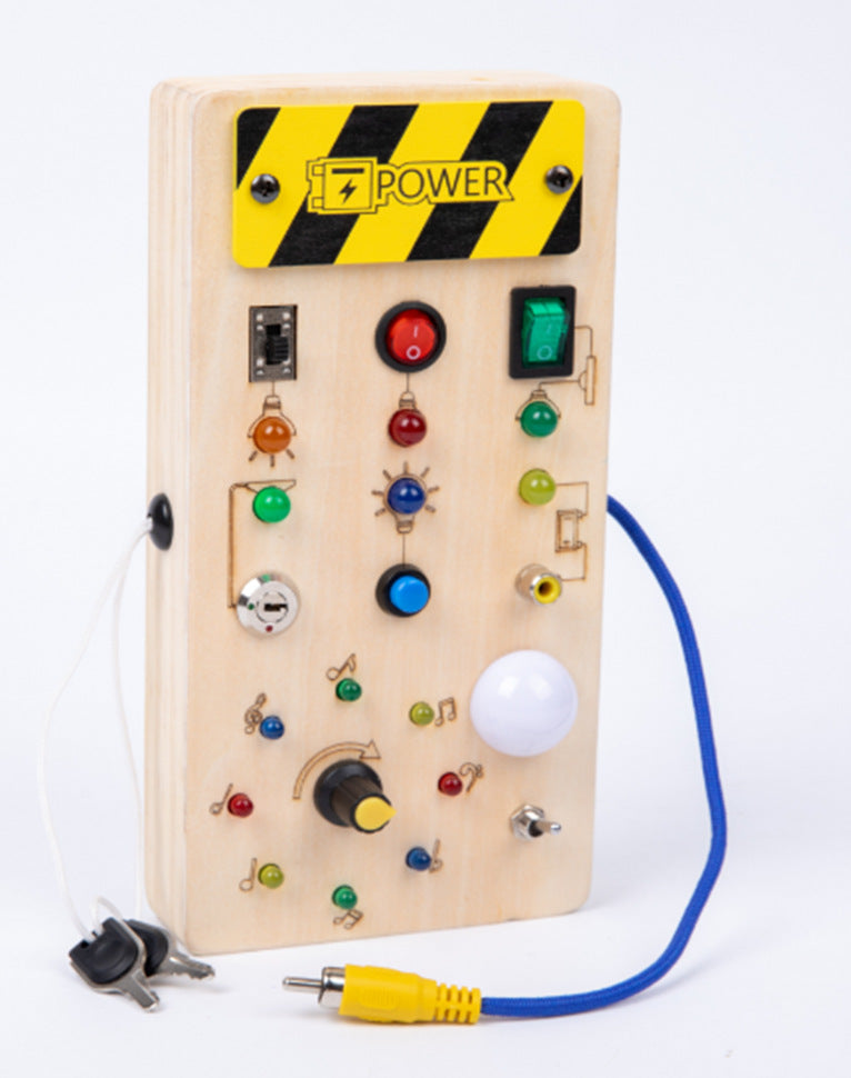 Children's Montessori Early Education Simulation Driving Steering Wheel Digital Switch Light Sound Busy Board Science and Education Aids Educational Toys
