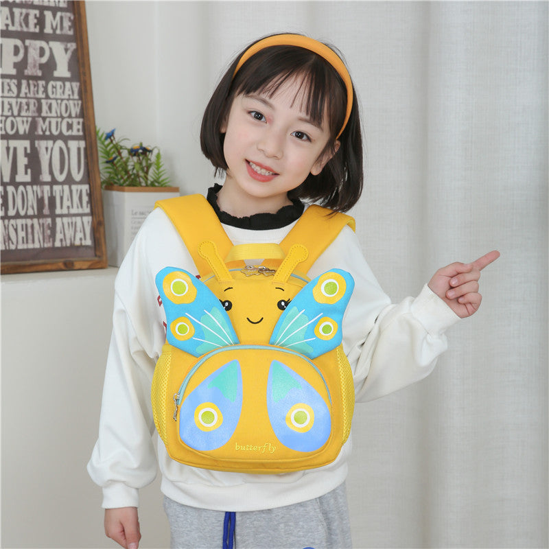 Cute Butterfly Children's backpack fashionable western style girls' schoolbag Western style versatile high-looking girl's anti-Lost Backpack