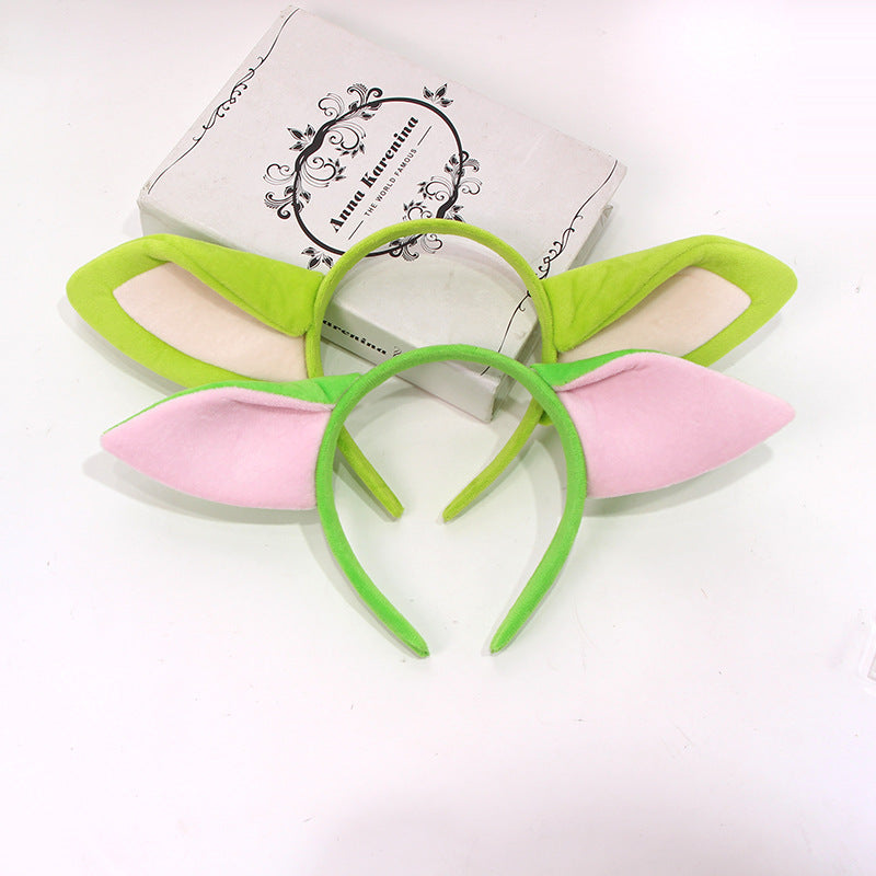 Cute Baby Yoda Ear Headband Children's Performance Dress up Green Headband Holiday Party Cos Headwear Cross-Border