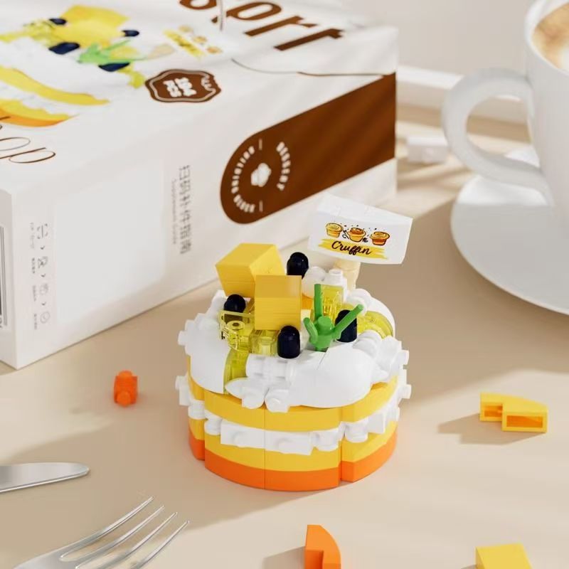 Bricks Also Birthday Cake Handmade Dessert Ornaments Compatible with Lego Cake Blocks Assembled Toys Children's Children's Day Gift