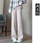 Pregnant women's cashmere striped new wide-leg pants chenille autumn and winter drape fleece-lined straight mop pants trousers
