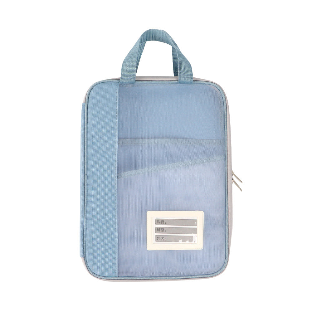 Factory Spot L-Shaped File Bag, Transparent File Bag, Handbag, Student Tutoring Bag, Test Paper Homework Bag, Study Bag