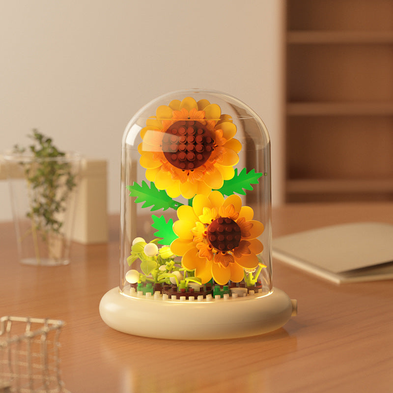 [wholesale generation] simulation of eternal flowers lily rose blocks compatible with Lego toy ornaments Valentine's Day gift