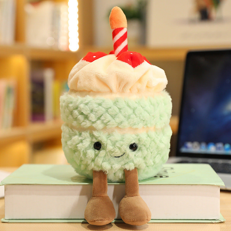 New Birthday Cake Plush Toy Doll Funny Cake Muppet Cute Fun Pendant Birthday Gift