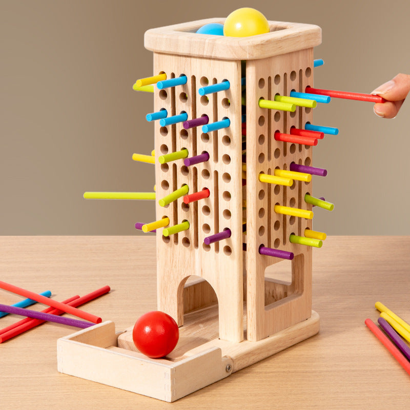 Early Education Children's Three-in-One Stick Game Baby Stick Color Classification Pitching Montessori Wooden Toys