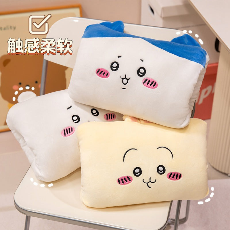 Cartoon winter warm hand pillow can be inserted cute plush toy doll pillow learn girls warm hand doll