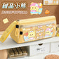 Double-Layer Capibara Pencil Case 2025 New Model Large Capacity Transparent Stationery Box for Girls and Boys Primary School Students Pencil Bag