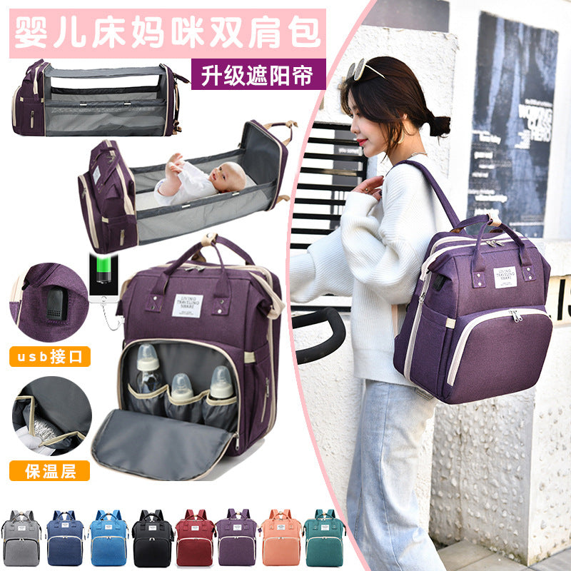 Foreign Trade Multifunctional Mother and Baby Bag, Breathable Sunshade, Lightweight Mother and Baby Large Multi-Purpose Backpack