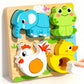 Children's three-dimensional puzzle board wooden Montessori early education puzzle matching building blocks baby 1 to 2 years old 3 boys female 6 toys